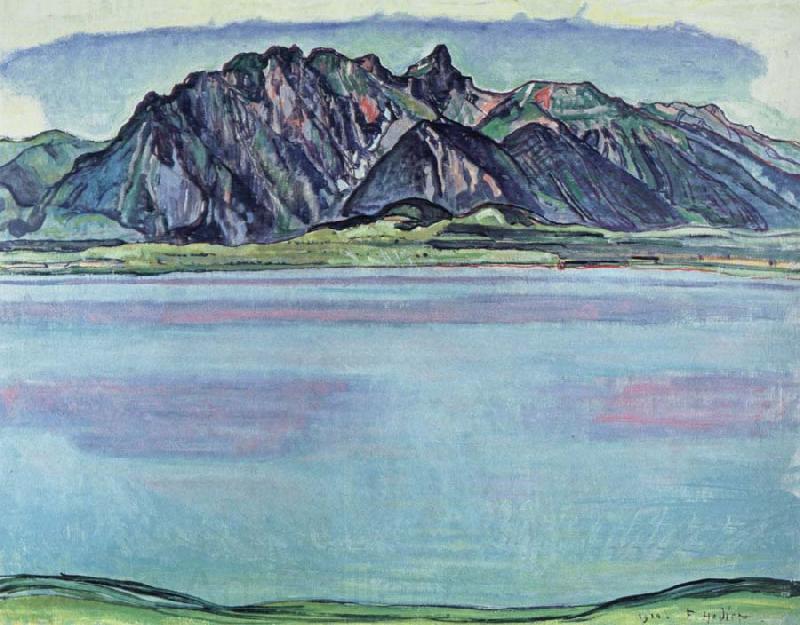 Ferdinand Hodler lake thun and the stockhorn mountains Norge oil painting art